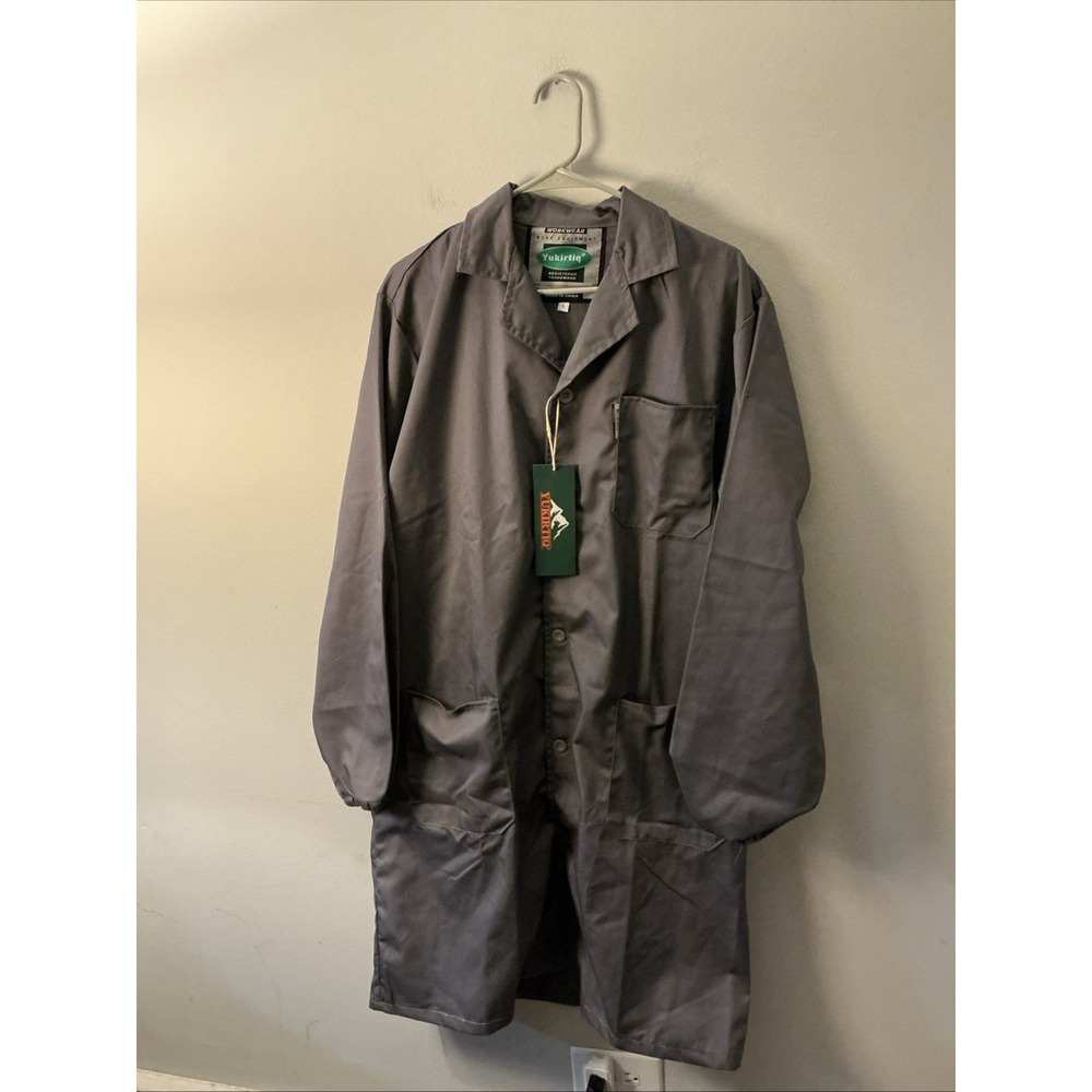 Yukirtiq Workwear Cotton Dark Gray L Coat For Work Lab Coat